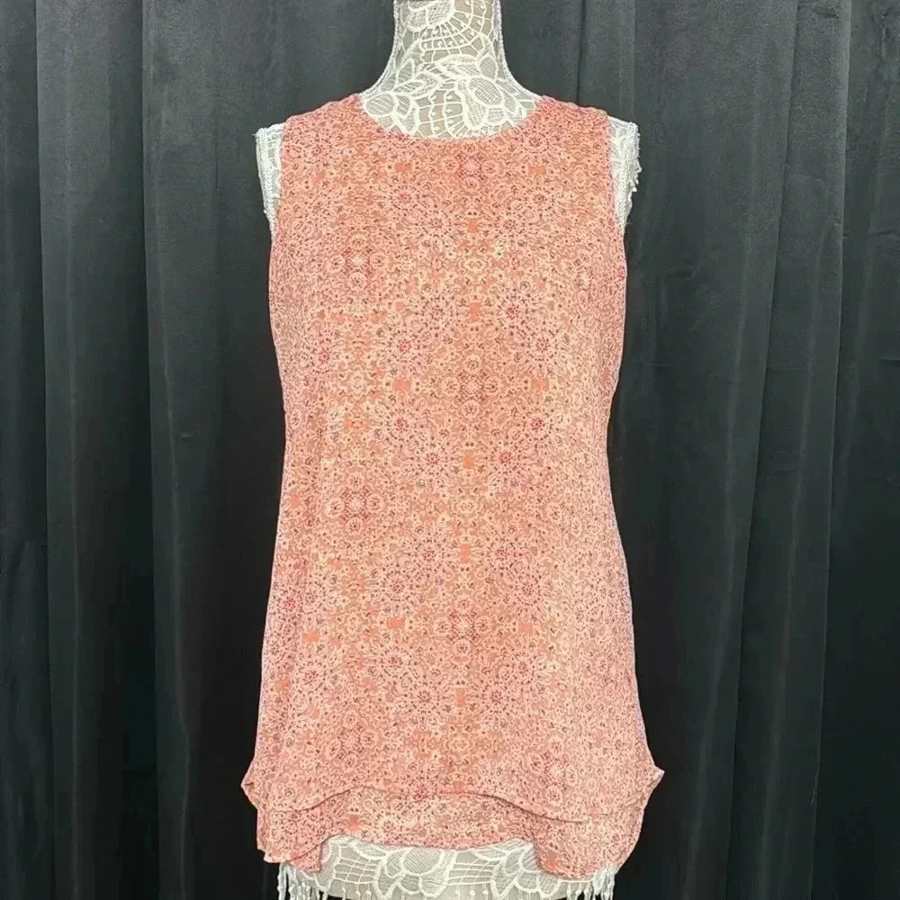 Orange Geometric Medallion Print Blouse